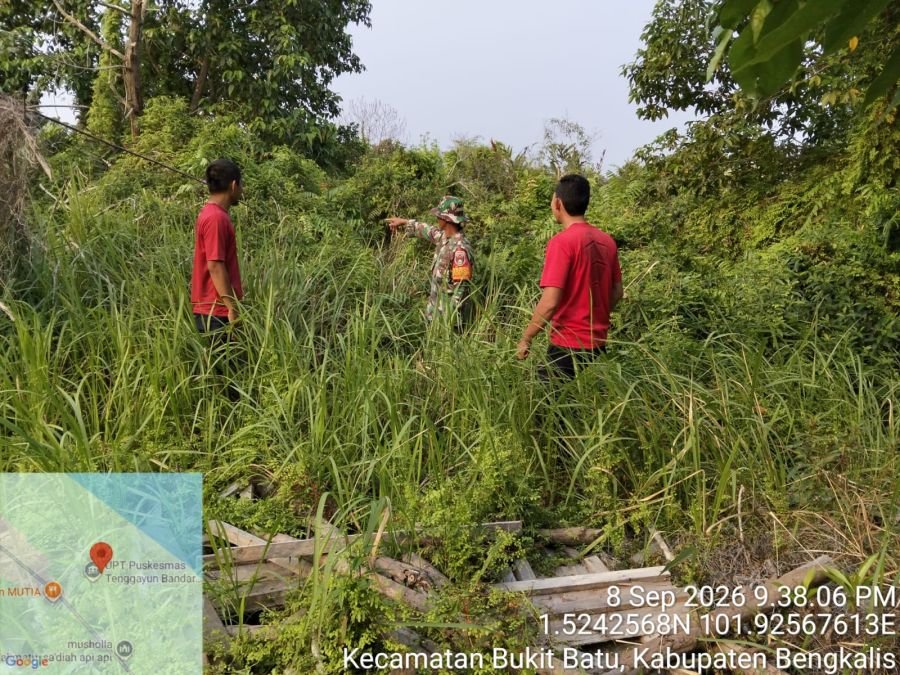 Waspada Musim Kemarau, Babinsa dan Masyarakat Patroli Cegah Karhutla