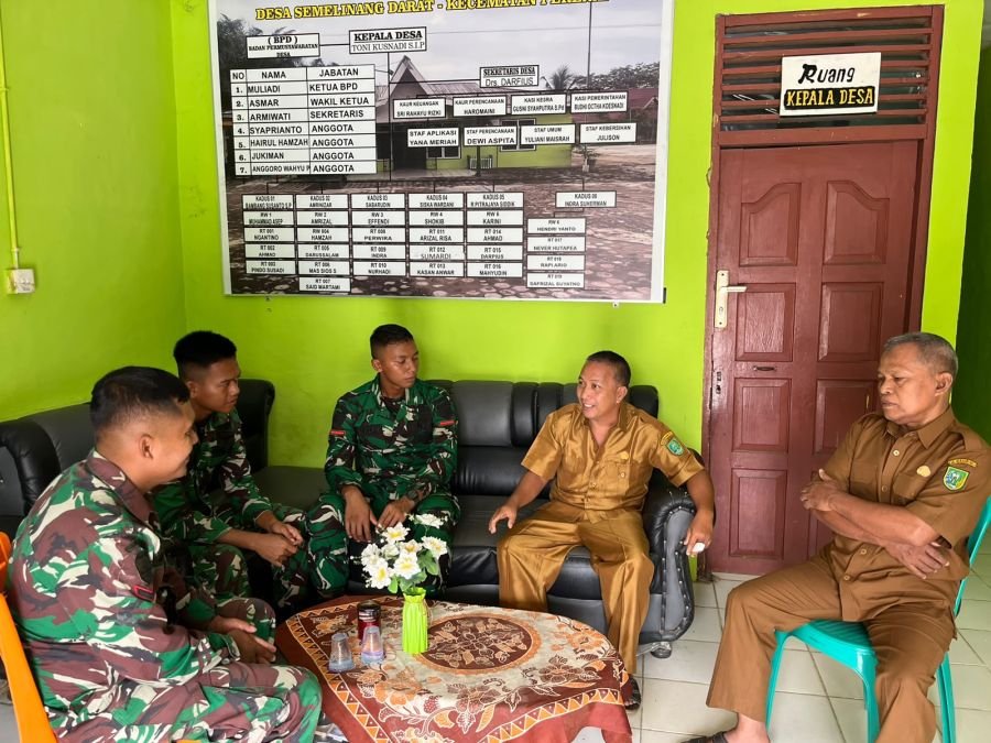 Yonif TP 850 Perkuat Sinergi Melalui Komsos di Semelinang Darat