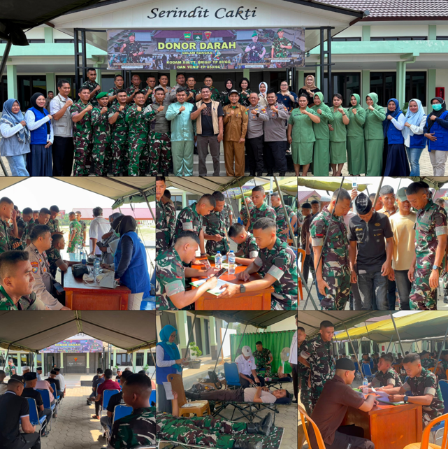 Yonif TP 850/SC Gelar Donor Darah Peringati HUT Ke-1 Kodam XIX/Tuanku tambusai
