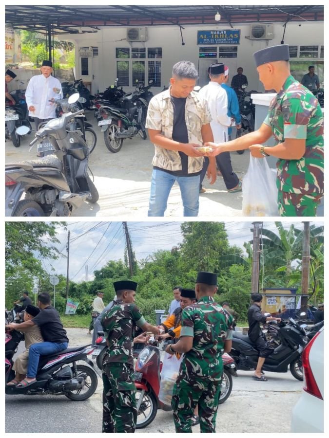 YONIF TP 898/PC GELAR KEGIATAN JUMAT BERKAH DI MASJID, WUJUD KEPEDULIAN TNI KEPADA MASYARAKAT