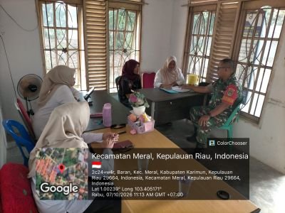 Babinsa Baran Timur Perkuat Koordinasi dengan Aparat Kelurahan