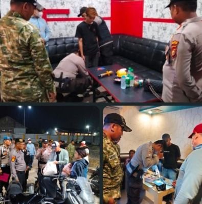 Babinsa Koramil 01/Tembilahan Serda Miskal Ikuti Patroli Gabungan, Tempat Hiburan Malam Jadi Sasaran