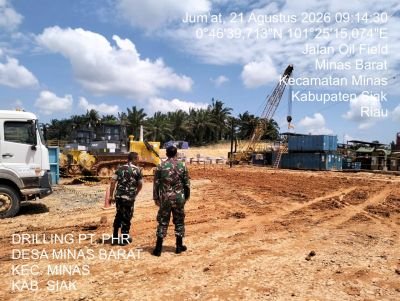 Babinsa Pantau Dua Lokasi Drilling di Minas, Aktivitas Berjalan Aman