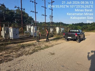 Babinsa Perkuat Patroli Minas Field, Area Vital PHR Tetap Aman