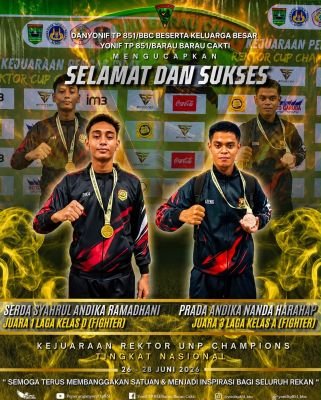 Dua Prajurit Yonif TP 851/BBC Borong Medali di Kejuaraan Nasional UNP Champions