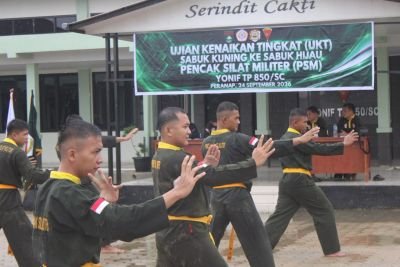 Jasdam XIX/Tuanku Tambusai Uji Kenaikan Sabuk PSM Yonif 850/SC