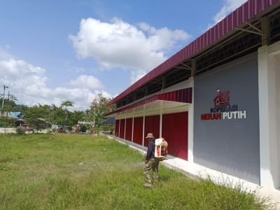 Jelang Operasional, Babinsa Kawal Perawatan Gedung dan Halaman KDKMP Desa Langkat