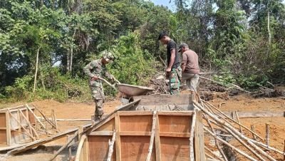 Jembatan Gantung Talang Perigi Masuki Tahap Pengecoran Abutmen