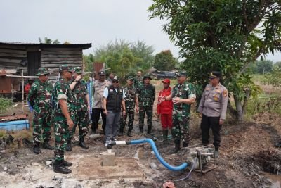 Kodim 0320/Dumai Sambut Kunker Dirdik dan Kadepter Seskoad, Tinjau Lokasi Karhutla dan Sumur Bor