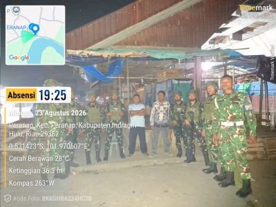 Kompi Markas Yonif TP 850/SC Tingkatkan Keamanan Peranap Lewat Patroli Malam