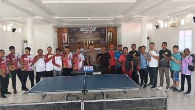 Koramil 03/Kundur Semarakkan Hari Bhayangkara Lewat Turnamen Tenis Meja