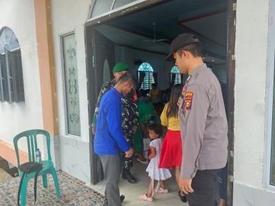 Koramil 11/Pulau Burung dan Polsek Laksanakan PAM Ibadah Kenaikan Yesus Kristus di GBI Pulau Burung