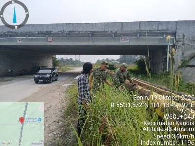 Koramil Kandis Intensifkan Pembinaan Teritorial di Area Pipa PT PHR