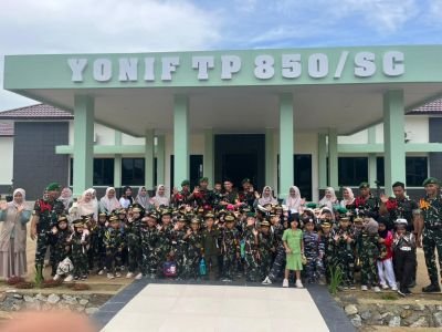 Kunjungan Siswa TK ke Yonif TP 850 Tumbuhkan Nasionalisme Dini