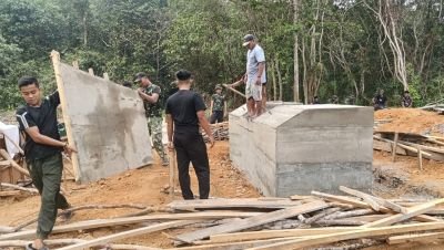 Pembangunan Jembatan Gantung Desa Talang Perigi Terus Berlanjut