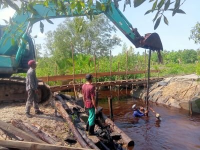 Progres Pembangunan Jembatan Garuda di Desa Tanjung Samak Capai 10,30 Persen