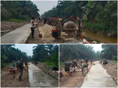 Progres TMMD ke-130 Kodim Inhil di Kuala Lemang Ngebut, Jalan 1000 Meter Sudah 60 Persen