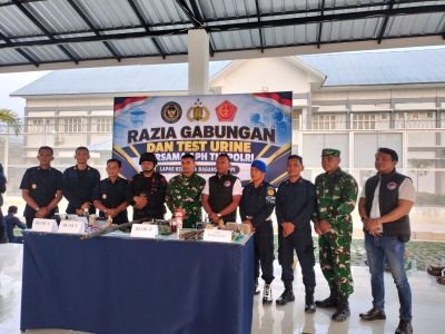 Razia Gabungan dan tes urine Bersama Polri, Brimob dan pegawai lapas Kelas II A Bagan Siapi-api.