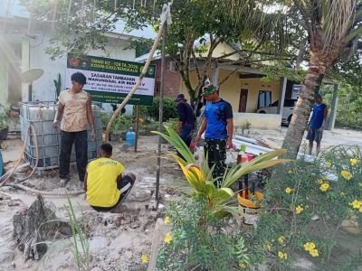 Satgas TMMD ke-128 Kodim 0303/Bengkalis Bantu Kesulitan Air Bersih, Bangun Sumur Bor di Desa Tenggan