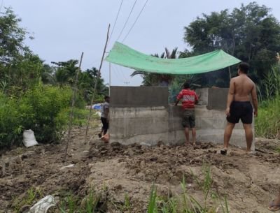 Semangat Kebersamaan Warga Pacu Pembangunan Jembatan Garuda Koramil 01/Tembilahan