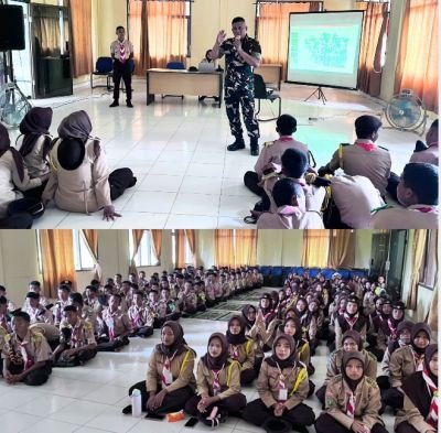 Tanamkan Jiwa Nasionalisme, Sertu Pasaribu Bekali Pramuka Bengkalis Materi Wawasan Kebangsaan