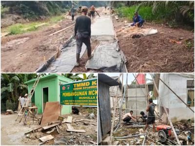 TMMD ke-130 Kodim Inhil: Terus Kebut Pengerjaan, Semenisasi Jalan 65%, RTLH dan MCK Hampir Rampung