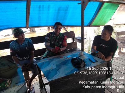 Wilayah Binaan Aman Kondusif, Babinsa 04/Kuindra Laksanakan Pengawasan SDM di Sapat