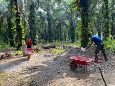 Wujudkan Mimpi Warga Babinsa Kodim 0302/Inhu bersama Warga Percepat Pembangunan Jembatan Garuda
